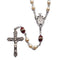 Birthstone Pearl and Rondelle Rosary - Garnet - January