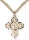 Football Five-Way Medal - Gold Filled Medal & Gold Plated Chain