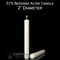51% Beeswax Altar Candle | 2" Diameter 2" 12" APE