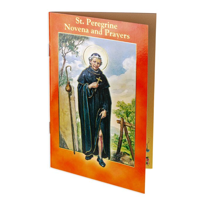 St. Peregrine Novena Book with 24 pages of Fratelli Bonella artwork and prayers, dedicated to the patron saint of cancer patients.