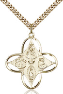 Five-Way Medal - Gold Filled Medal & Gold Plated Chain 0039GF/24G