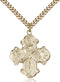 Four-Way Medal - Gold Filled Medal & Gold Plated Chain