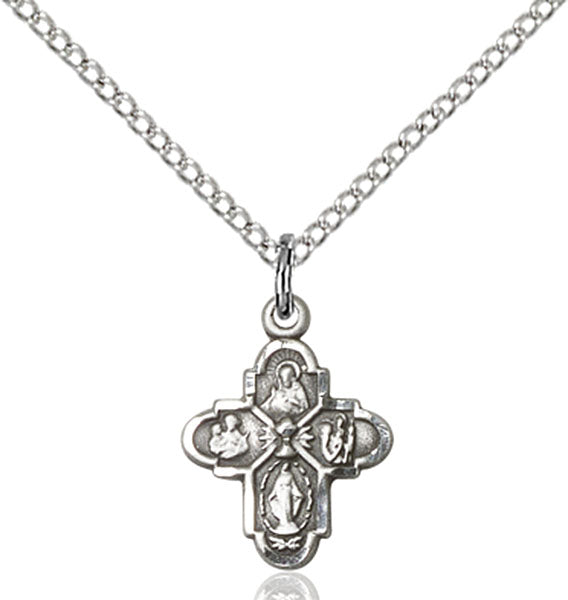 First Communion Chains First Communion Five-Way Medal - Sterling Silver Medal & Chain 0843SS ...