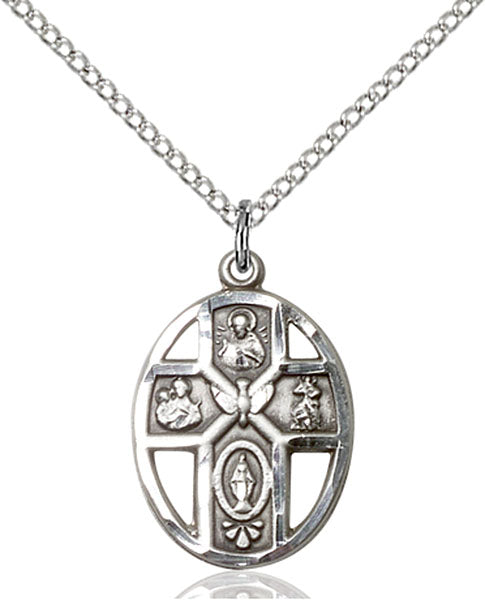 Five-Way Medal - Sterling Silver Medal & Chain