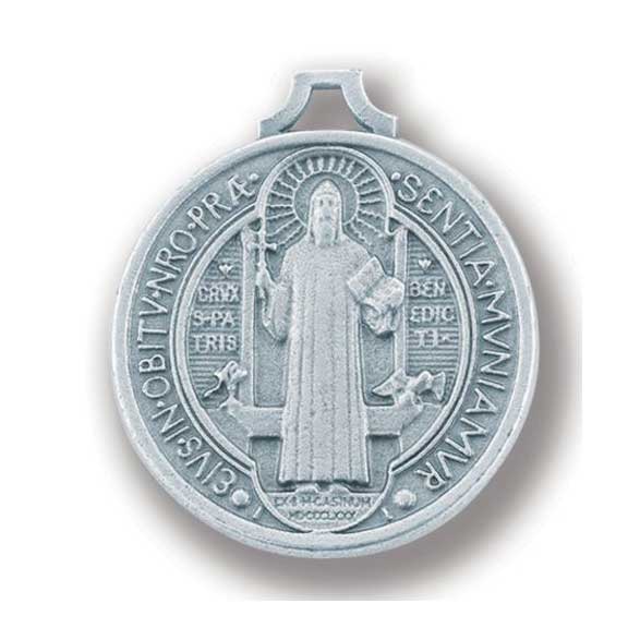 1 3/16" Antique Silver St. Benedict Jubilee Medal