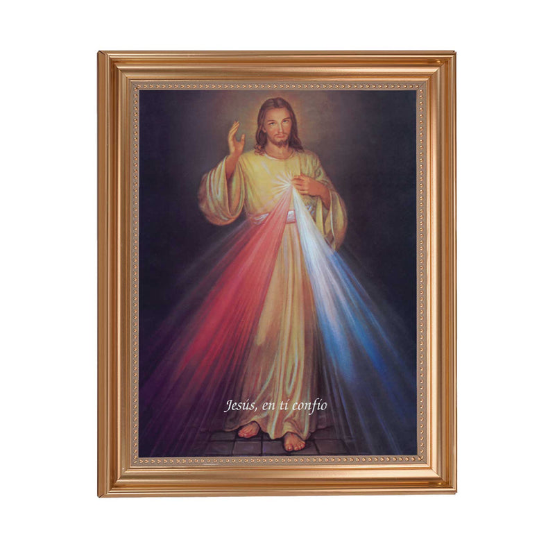 Divine Mercy Framed Print - Spanish - 11" x 14" (2 Frame Options)