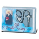 19" St. Benedict Black Oval Wood Specialty Rosary