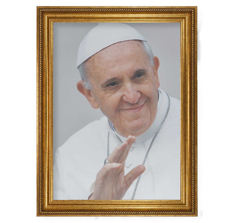 Pope Francis Framed Fine Art Canvas Print - 19" x 27" (2 Frame Options)