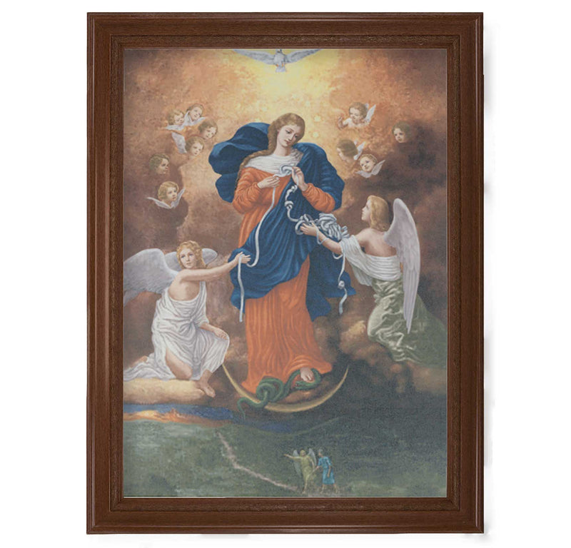 Our Lady Untier of Knots Framed Fine Art Canvas Print - 19" x 27" (2 Frame Options)