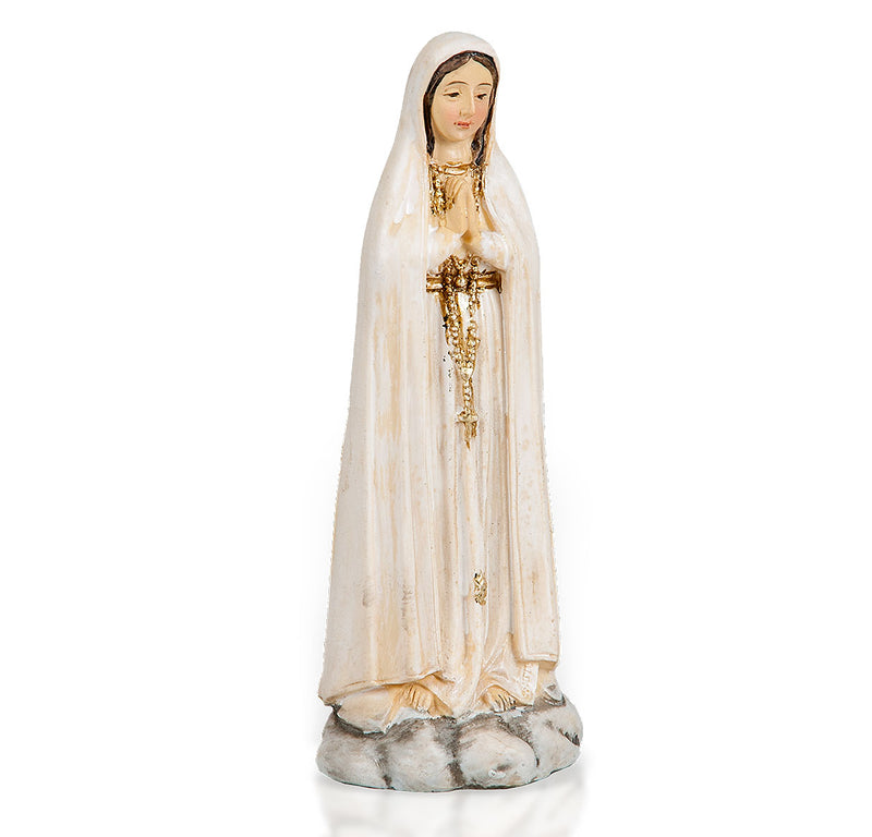 4" Our Lady of Fatima Statue with Gold Accents