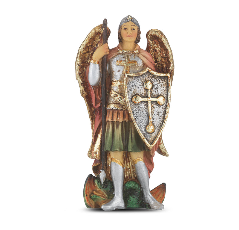 4" St. Michael Statue with Gold Accents