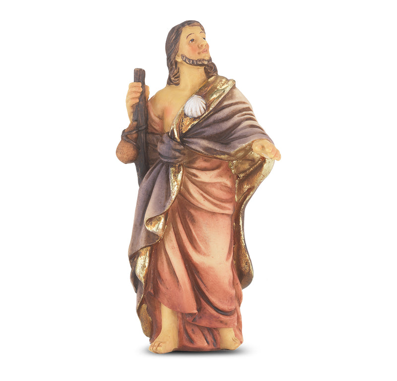 4" St. James the Greater Statue with Gold Accents