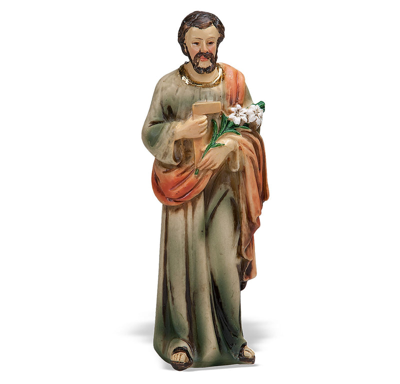 4" St. Joseph the Worker Statue with Gold Accents