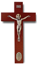 9in. Rosewood Finish Crucifix with Holy Spirit Medallion