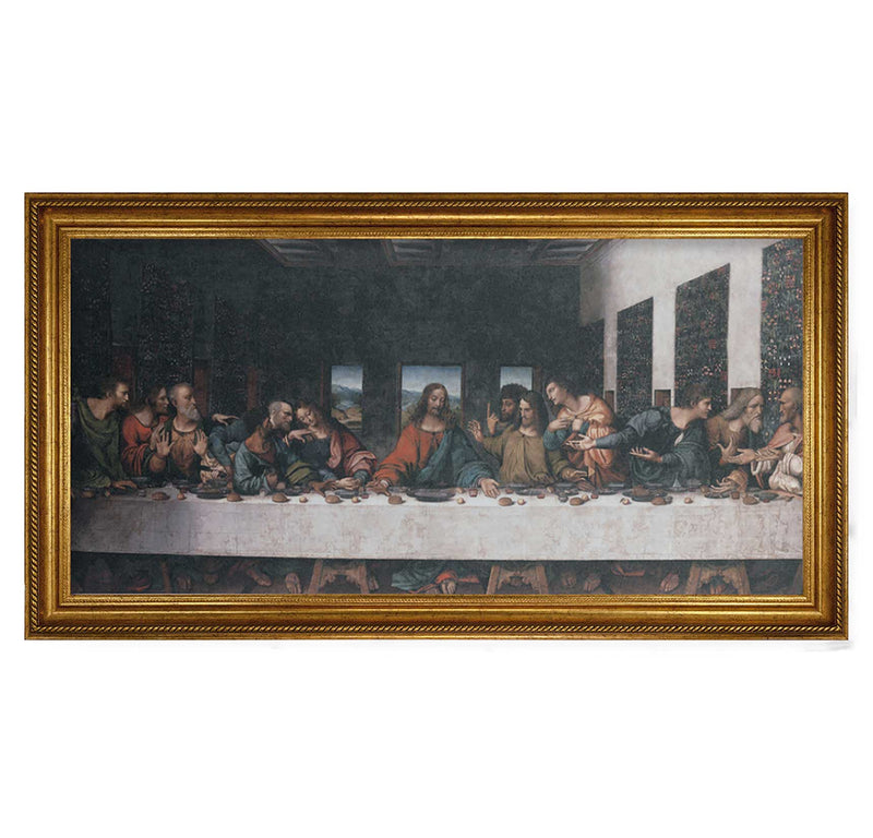 The Last Supper Framed Fine Art Canvas Print - 19" x 39" (2 Frame Options)