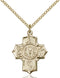 First Communion Five-Way Medal - Gold Filled Medal & Chain