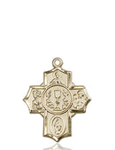 First Communion Five-Way Medal - 14 Karat Gold