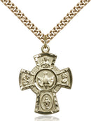 Five-Way Medal - Gold Filled Medal & Gold Plated Chain