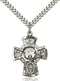 Five-Way Medal - Sterling Silver Medal & Rhodium Chain