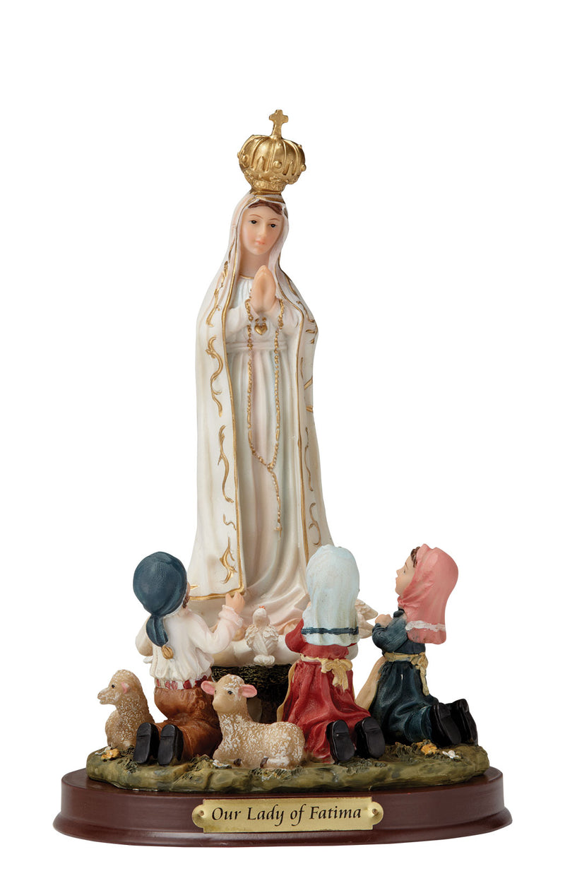 Our Lady of Fatima w/ Children Statue - Color - 8" or 12"