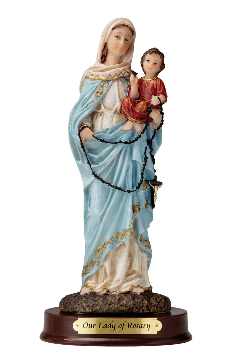 Our Lady of the Rosary Statue - Color - 8"