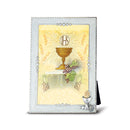 4" x 6" Silver Plated Communion Photo Pearlized Frame (Chalice)