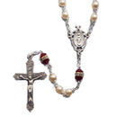 Birthstone Pearl and Rondelle Rosary - Garnet - January, 41298/GN