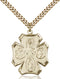 Five-Way Medal - Gold Filled Medal & Gold Plated Chain 4137GF/24G