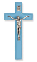 Crucifix w/ Blue Wood Cross
