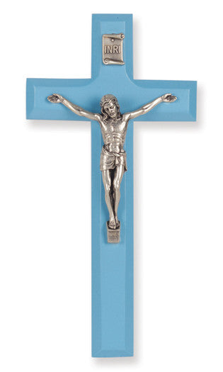 Crucifix w/ Blue Wood Cross