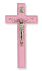 Crucifix w/ Pink Wood Cross