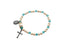 Birthstone Pearl and Rondelle One Decade Stretch Bracelet - Aquamarine - March