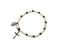 Birthstone Pearl and Rondelle One Decade Stretch Bracelet - Emerald - May