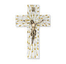 7" Shimmering Silver & Gold Glass Communion Cross