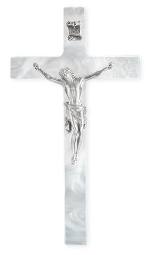 7" First Communion Pearlized Crucifix