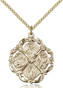 Five-Way Medal - Gold Filled Medal & Chain 5446GF/18GF