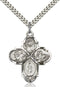 Four-Way Medal - Sterling Silver Medal & Rhodium Chain