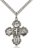 Five-Way Medal - Sterling Silver Medal & Rhodium Chain