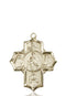 Our Lady of Mt. Carmel Special Devotion Five-Way Medal - 14 Karat Gold