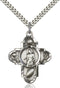 St. Sebastian Sports Five-Way Medal - Sterling Silver Medal & Rhodium Chain
