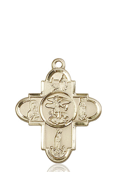 Our Lady Special Devotion Five-Way Medal - 14 Karat Gold