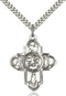 Our Lady Special Devotion Five-Way Medal - Sterling Silver Medal & Rhodium Chain