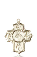 Scapular Special Devotion Five-Way Medal - 14 Karat Gold