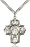 Scapular Special Devotion Five-Way Medal - Sterling Silver Medal & Rhodium Chain