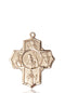 Irish Special Devotion Five-Way Medal - 14 Karat Gold