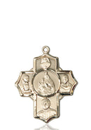 Polish Special Devotion Five-Way Medal - 14 Karat Gold