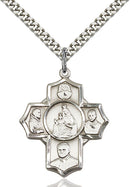 Polish Special Devotion Five-Way Medal - Sterling Silver Medal & Rhodium Chain