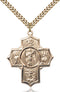 Warrior Special Devotion Five-Way Medal - Gold Filled Medal & Gold Plated Chain