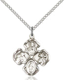 Four-Way Medal - Sterling Silver Medal & Chain