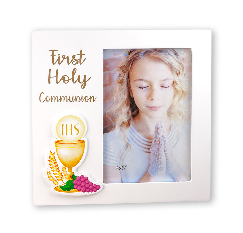 First Holy Communion Photo Frame with Chalice Appliqué